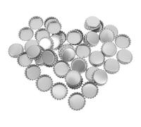Bouchons de Bouteille Plats Argentés en Acier, Lot de 100 Pièces