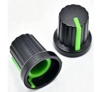 Bouchons de boutons de potentiomètre moletés filetés en plastique, trou d'arbre de 6mm de diamètre, 10 pièces(Green-10pcs)