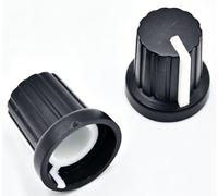Bouchons de boutons de potentiomètre moletés filetés en plastique, trou d'arbre de 6mm de diamètre, 10 pièces(White-10pcs)