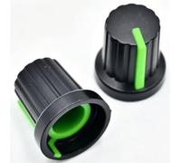 Bouchons de boutons de potentiomètre moletés filetés en plastique WH148, trou d'arbre de 6mm de diamètre, 10 pièces(Green-10pcs)