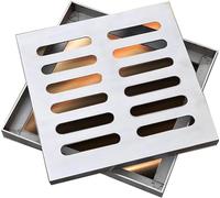 Bouchons De Drain Extérieurs Carrés en Acier Inoxydable 304., One Color, 20x20x2cm(7.87x7.87x0.79in)