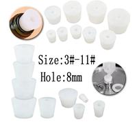 Bouchons de Fermentation en Silicone avec trou de 8mm, pour Valve de barboteur Airlock, brassage à domicile, fournitures de Fermentation de vin et de bière, 1/2/3 pièces No.9