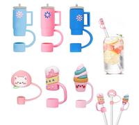 Bouchons de Paille en Silicone, 6 PCS Bouchon de Paille pour Stanley Cup pour paille de 8 à 10 mm Réutilisable Couverture anti-poussière