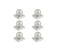 vidaXL Bouchons de poteau 6 pcs Globe final Métal galvanisé 101x101 mm