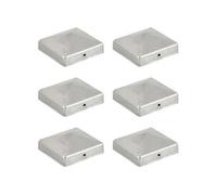 6x Bouchons de Poteau de Clôture Pyramidaux Métal Galvanisé 91x91 mm vidaXL