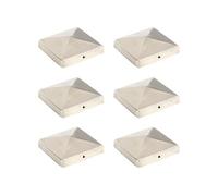 Bouchons de poteau de clôture pyramidaux 6 pcs Inox 101x101 mm