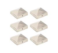 vidaXL Bouchons de poteau de clôture pyramidaux 6 pcs Inox 81x81 mm