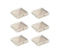 Bouchons de poteau de clôture pyramidaux 6 pcs Inox 91x91 mm