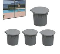Bouchons De Remplacement Pour Couverture De Sol De Terrasse | 4 Pièces - Pack De Trous De Clôture De Piscine En Silicone Résistant Aux Intempéries De 1,3 X 0,98 Pouces Capuchons De Protection De Surfa