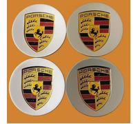 Bouchons de roue - Porsche - 76 mm - Gris - Centres de Roue Cache Moyeu - Emblème Compatible Wheel caps--