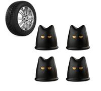 Bouchons de Tige de Valve 4 Bouchons de Valve de Roue en Forme de Chat | Cache-Tige Anti-Poussière pour Course Trajets Tout-Terrain Urbain Montagne Plein Air Moto Vélo Auto