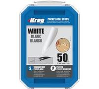 Bouchons de trous de poche standard en plastique blanc - KREG - CAP-WHT-50 Blanc G