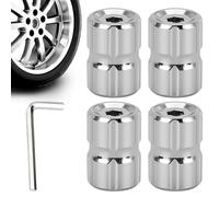 Bouchons De Valve Antivol - Lot De 4 Couvercles Universels pour Pneus De Voiture, Moto Et Vélo | Accessoires Métalliques ÉTanches Anti-Poussière Et Anti-Fuite pour Valves Américaines