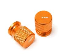 Bouchons de Valve Couvercle De Valve Pneu Roue, 2 Pièces, pour Y-AMAHA Tracer MT07 MT09 MT 07 09 700 900 700gt 900gt GT, Capuchon Port d'air pour Moto(Orange)