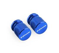 Bouchons de Valve de Moto pour Suzuki V-Strom V Strom 250 650 1050 DL650 DL100 Couvre-Tige en Alliage D'aluminium Airdust Pneu Valve Cap CNC Moto Accessoires(Blue)