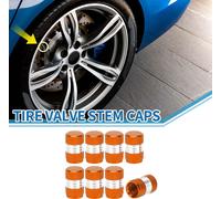 Bouchons De Valve De Pneu 10X16Mm Bouchon Valve Roue Voiture Alliage Aluminium Orange Pour Voiture Moto Camion Anti-Choc Couvercle De Valve De Tige De Valve De Pneu 8 Pièces
