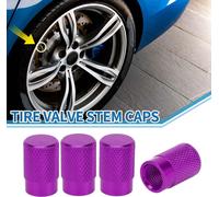 Bouchons De Valve De Pneu 11X16.5Mm Bouchon Valve Roue Voiture Alliage Aluminium Violet Pour Voiture Moto Camion Anti-Collision Couvercle Valve Tige Valve Pneu 4 Pièces