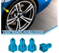 Bouchons De Valve De Pneu 16X27Mm Bouchon Valve Roue Voiture Alliage Aluminium Bleu Ciel Pour Voiture Moto Camion Anti-Choc Couvercle De Valve De Tige De Valve De Pneu 4 Pièces