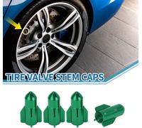 Bouchons De Valve De Pneu 16X27Mm Bouchon Valve Roue Voiture Alliage Aluminium Vert Pour Voiture Moto Camion Anti-Choc Couvercle Valve Tige Valve Pneu Capuchon Valve Pneu 4 Pièces