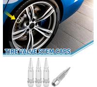 Bouchons De Valve De Pneu 60Mm Bouchon Valve Roue Voiture Alliage Aluminium Ton Argent Pour Voiture Moto Camion Anti-Choc Couvercle De Valve De Tige De Valve De Pneu 4 Pièces