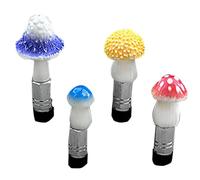 Bouchons De Valve De Pneu En Forme De Champignon - Couvertures De Valve De Vélo Mignonnes | Design Créatif En Forme De Petit Champignon Avec Adaptateurs Français - Protection Anti-poussière Pour Vélo,