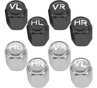 Bouchons De Valve De Pneu En Laito, 8 Pièces Valve Pneu Voiture Avec Hl, Vr Marqueur Résistants À La Corrosion Avec Bague D'étanchéité - Argent Et Noir Voiture Accessoires[Rou5243745]