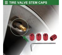 Bouchons De Valve De Pneu En Laiton Étanches À La Poussière De Valve De Pneu 8X14Mm Rouge 1 Set