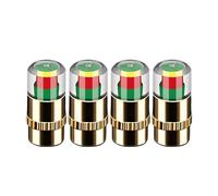 Bouchons de Valve de Pneu - Manomètre à Code Couleur, Ensemble d'indicateurs de Monitoring précis, Accessoire de sécurité pour véhicule en cuivre | Entretien des véhicules à Moteur de SUV de Moto, m