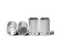 Bouchons de Valve en Aluminium Voiture Capuchons de Poussièr pour BMW 1-4 Serie F20 F21 F30 F22 F80 G20 G30 G80 M3 M5 X3 X5, Pression Stable des Pneus,Carbon Fiber-Silver