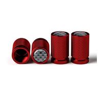 Bouchons de Valve en Aluminium Voiture Capuchons de Poussièr pour Fiat Strada 281 Talento Tipo 356 357 358 Topolino Toro Ulysse E-Ulysse Viaggio, Pression Stable des Pneus,Carbon Fiber-Red
