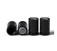 Bouchons de Valve en Aluminium Voiture Capuchons de Poussièr pour Rolls-Royce Cullinan Dawn Ghost Phantom Spectre Wraith, Pression Stable des Pneus,Carbon Fiber-Black