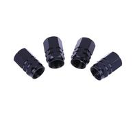 Bouchons de Valve métalliques pour Bouchons De Valve Tige Pneu Couvercles d'air Roue Voiture(4pcs Black)