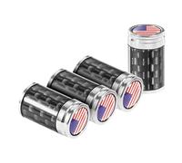 Bouchons de Valve - Style Drapeau Américain De Remplacement,Couvercles De Valve pour Roues De Voiture,pour Camions Pick-up SUV Motos Vélos Scooters Automobile Conduite Modification Quotidienne