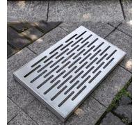 Bouchons de vidange carrés en acier inoxydable 304 - Grille de drainage extérieure bloquant les débris pour douches et jardins - Protection contre les feuilles pour un drainage efficace (500 x 200 x