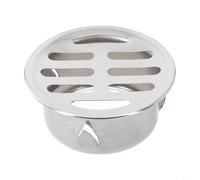 Bouchons de vidange ronds en acier inoxydable pour balcon, toit, jardin, bouchon de tuyau de pluie creux anti-obstruction, composant de drainage extérieur à grande cylindre, finition argentée (Ø 50 mm