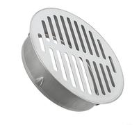 Bouchons de vidange ronds en acier inoxydable pour balcon, toit, jardin, bouchon de tuyau de pluie creux anti-obstruction, composant de drainage extérieur à grande vitesse, finition argentée (Ø 110 mm