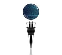 Bouchons de vin à paillettes bleu sarcelle personnalisés, anti-fuite, scellant de bouteille en métal, bouchon réutilisable pour garder les amateurs de vin frais