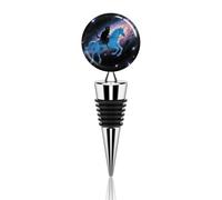 Bouchons de vin en acier inoxydable avec motif chat noir cheval, bouchon de bouteille de vin avec joint hermétique, réutilisable, garde la fraîcheur, étanche pour bar, mariage, cuisine