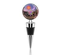 Bouchons de vin en acier inoxydable vintage soleil lune bouchon de bouteille de vin avec joint hermétique, réutilisable pour garder frais, économiseur de vin étanche pour bar, mariage, cuisine