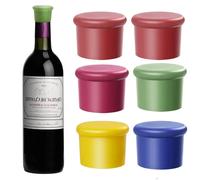 Bouchons de vin réutilisables en Silicone, 1/5 pièces, verres à vin, boissons, bière, Champagne, bouteilles de cuisine, accessoires de Bar durables 5pc mix color