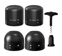 Bouchons De Vin Verrouillables 4 Pièces, Ouvre-Vin 1 Pièce, Bouchon De Champagne Scellé, Mini Bouchon De Vin Frais, Bouchon D'Étanchéité Rotatif