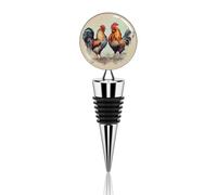 Bouchons décoratifs coq et poule pour bouteilles de vin rouge, en alliage de zinc et silicone. Jolis bouchons pour bouteilles de vin et autres boissons, parfaits pour offrir, pour un bar, les fêtes,