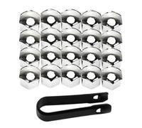 Bouchons d'écrou de pneu de voiture - 20 pièces cache-écrous de protection | Capuchons de protection de vis en plastique galvanisé, anti-poussière et antirouille, tailles 17mm, 19mm, 21mm, avec outil