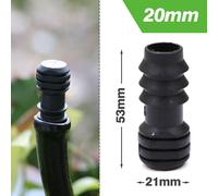Bouchons d'extrémité barbelés en PE pour tuyau d'arrosage de jardin,raccords de tube,système de micro d'argile,10 à 100 pièces,16mm,20mm,25mm - Type 20mm-10Pcs