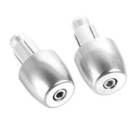 Bouchons d'extrémité de Guidon de Moto Embouts de Barre Anti-Vibration Jeu de Curseurs Accessoires pour Guidon 22mm 7/8" (Argent)