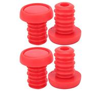 Bouchons d'extrémité de guidon de vélo, fixation à vis, capuchons de poignée en caoutchouc polyester pour la protection de la barre de vélo de montagne et l'amortissement des (Rouge)