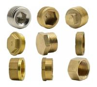 Bouchons d'obturation en laiton, Adaptateur de raccord rapide en laiton à tête hexagonale, filetage mâle-femelle 1/8-3/4, lot 10(1l8 Male,5pcs)