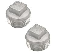 Bouchons d'obturation en laiton, Bouchon de tuyau solide haute pression, raccord à tête carrée en acier inoxydable SUS304/316L, filetage mâle NPT, 2 pièces(304 4 Inches Dn100)