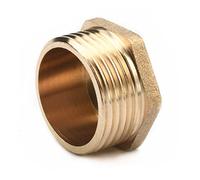 Bouchons d'obturation en laiton, Raccord de tuyau en cuivre filetage mâle laiton tête hexagonale embout bouchon raccord coupleur connecteur adaptateur(1/8Inch)