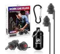 Bouchons d'oreille anti bruit 2 paires, Boules Quies de travail avec Cordon, Protection auditive pour Milieu Bruyant ou Stressant, Prévient les lésions auditives, Réutilisable Ear Plugs Work Earplugs